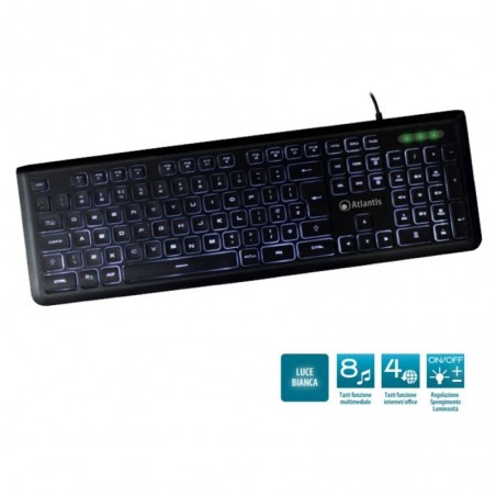 Immagine prodotto Atlantis Tastiera Multimediale Retroilluminata Office LUX 620