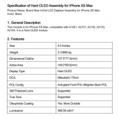Discover Display LCD GREEN ON Premium Plus HARD OLED Per iPhone XS MAX details