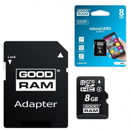 Immagine prodotto GoodRam MicroSD 8GB Classe 4 + Adattatore