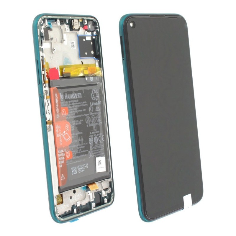 Huawei SERVICE PACK Display LCD ORIGINALE + Frame e Batteria P40 Lite | Crush Green Verde