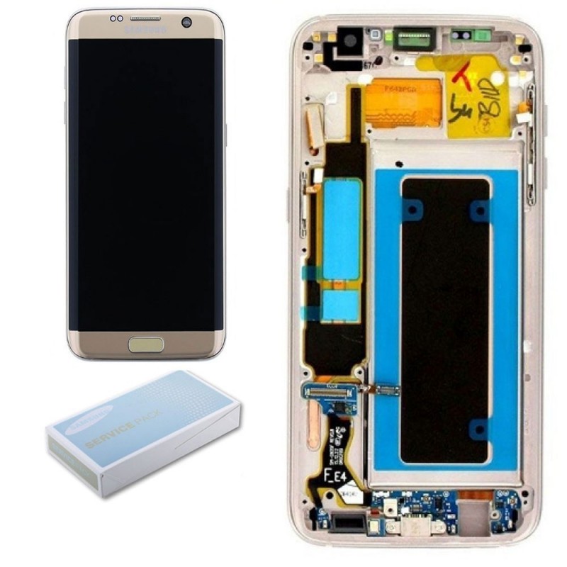 Samsung SERVICE PACK Display LCD ORIGINALE + Frame Per Galaxy G935 S7 Edge | Gold