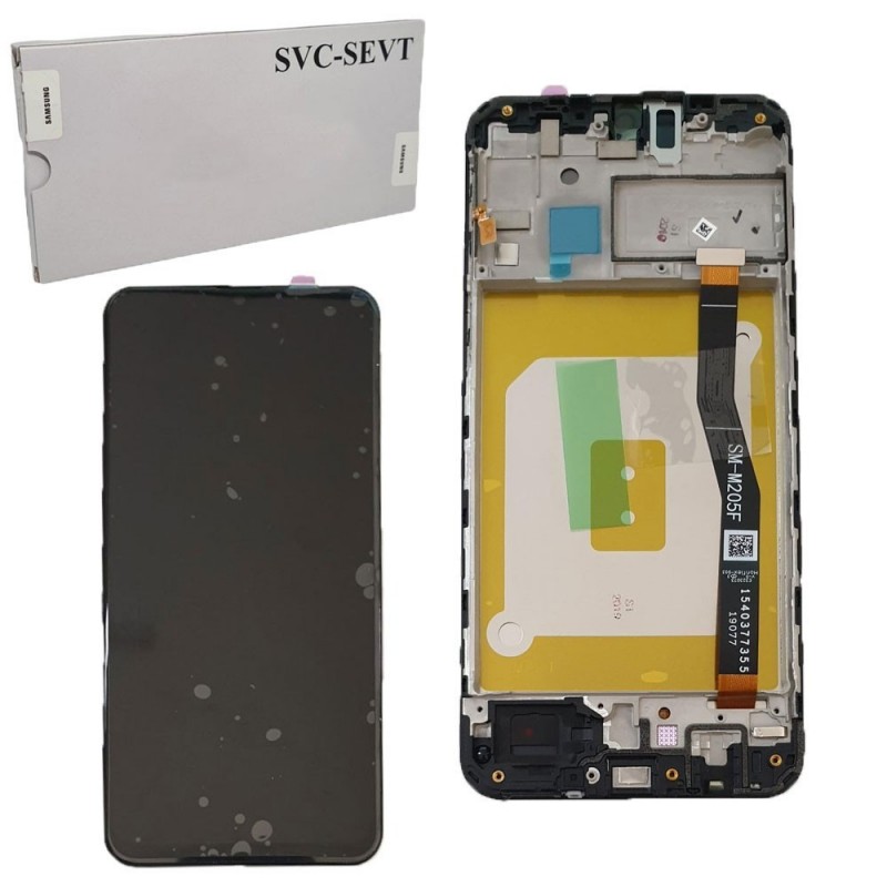 Samsung SERVICE PACK Display LCD ORIGINALE + Frame Per Galaxy M205 M20 | Nero
