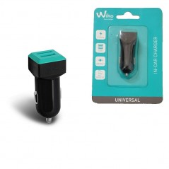 Acquista WIKO Caricabatteria da Auto 2 usb 2.1A Nero e Verde in vendita