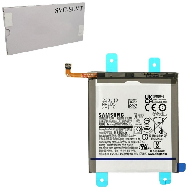Samsung Service Pack Batteria EB-BS901ABY Originale per Galaxy S22 5G SM-S901