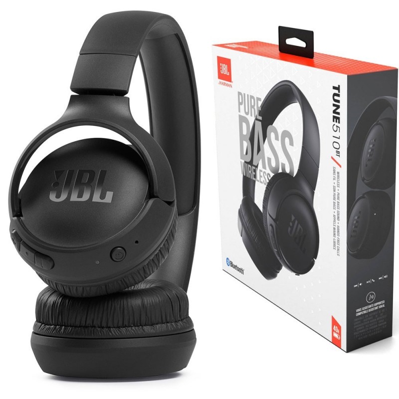 JBL TUNE 510 T510 On-Ear Bluetooth Headphones with On-Ear Controls and Microphone | Black