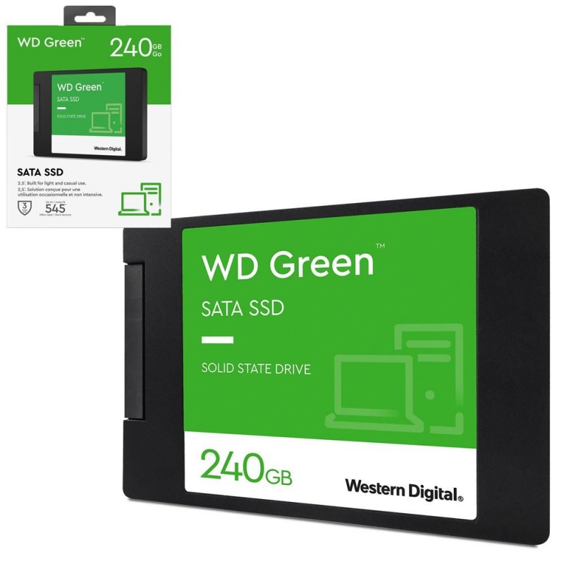 Western Digital WD SSD 240GB SATA 6 2.5" WDS240G3G0A Solid State Drive Green Western Digital WD SSD 240GB SATA 6 2.5" WDS240G3G0A Solid State Drive Green