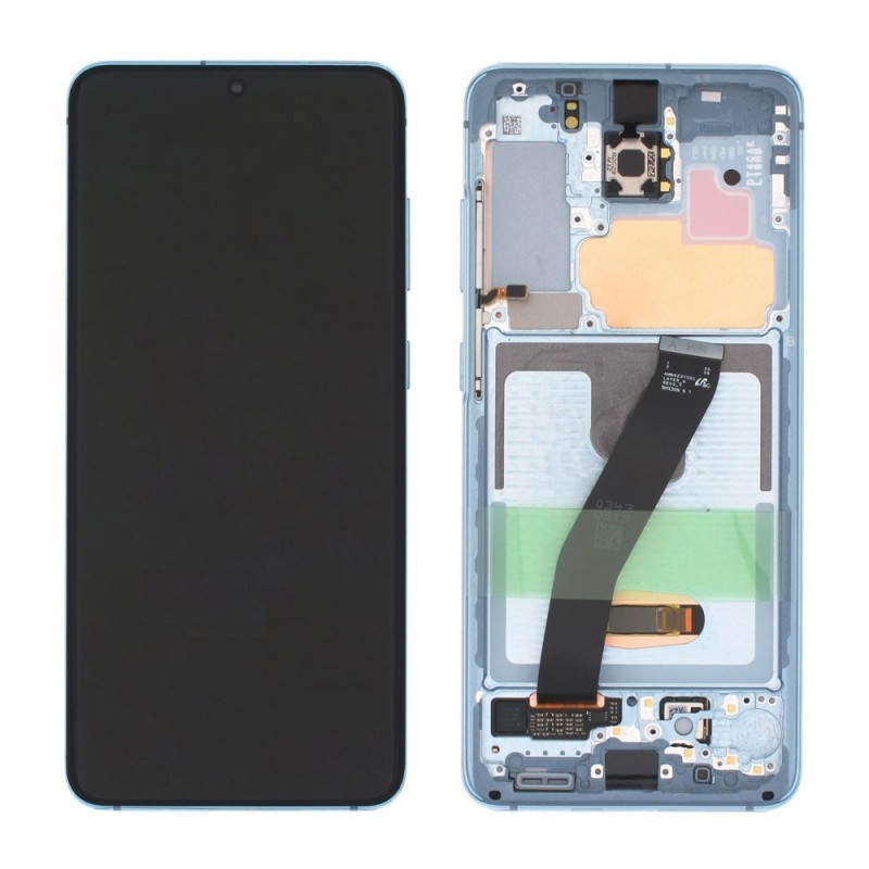 Samsung Service Pack Original LCD Display + Frame Galaxy S20 4G G980 5G G981 | Blue | NO CAM
