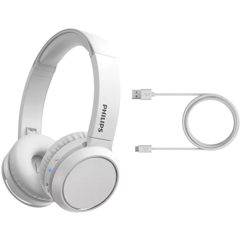 Philips Cuffie Bluetooth Con tasto Bass Boost Cuffia Wireless Over Ear TAH4205 | Bianco