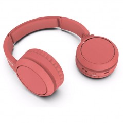 Scopri Philips Cuffie Bluetooth Con tasto Bass Boost Cuffia Wireless Over Ear TAH4205 | Rosso in dettaglio
