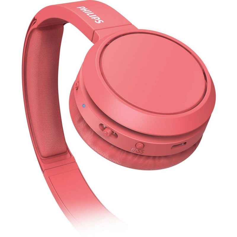 Philips Bluetooth Headphones with Bass Boost Button Wireless Over-Ear Headphones TAH4205 | Red Philips Bluetooth Headphones with Bass Boost Button Wireless Over-Ear Headphones TAH4205 | Red