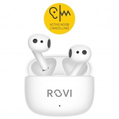 Rovi M52 FLY True Wireless Bluetooth Earphones with Noise Cancelling White