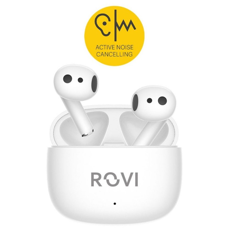 Rovi Auricolare Bluetooth True Wireless M52 FLY Con Noise Cancelling Bianco