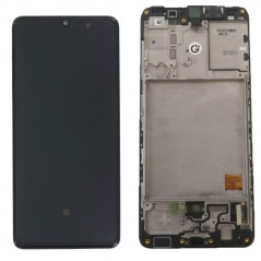 Samsung Service Pack Original LCD Display + Frame For Galaxy A415 A41 | Black