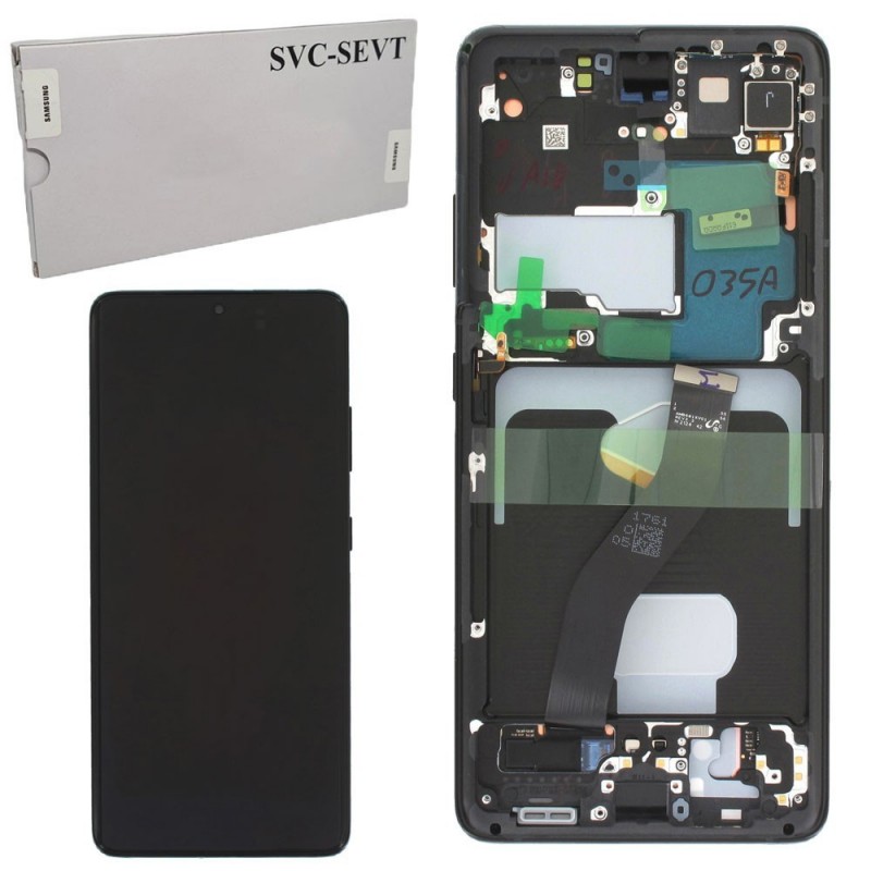 Samsung Service Pack Original LCD Display + Frame For Galaxy G998 S21 ULTRA | Phantom Black Black | NO ROOM