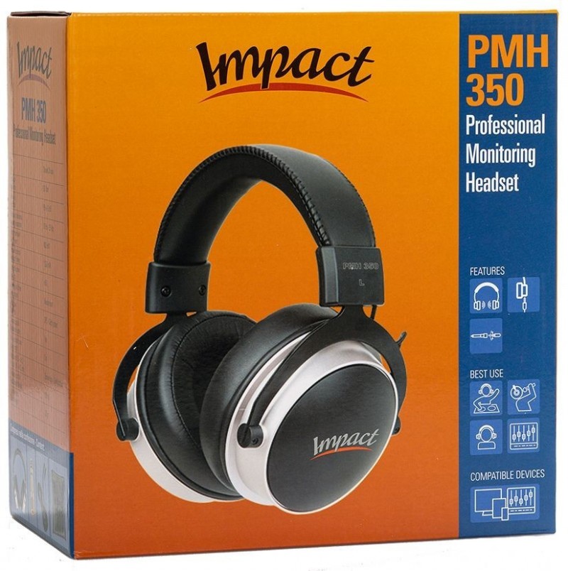 AUDIODESIGN PRO IMPACT PMH350 Pro Studio ON-EAR Headphones with 3m detachable cable + Soft Bag