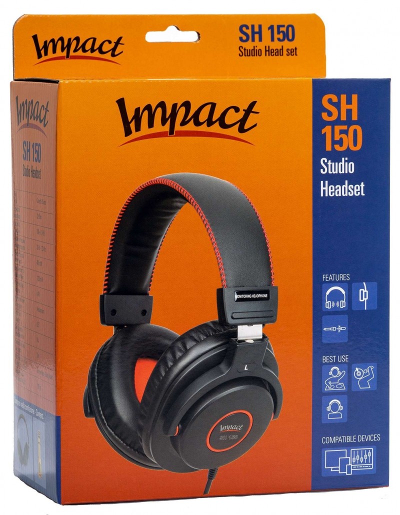 AUDIODESIGN PRO IMPACT SH150 Cuffia Pro Studio ON-EAR con cavo Staccabile da 3 mt