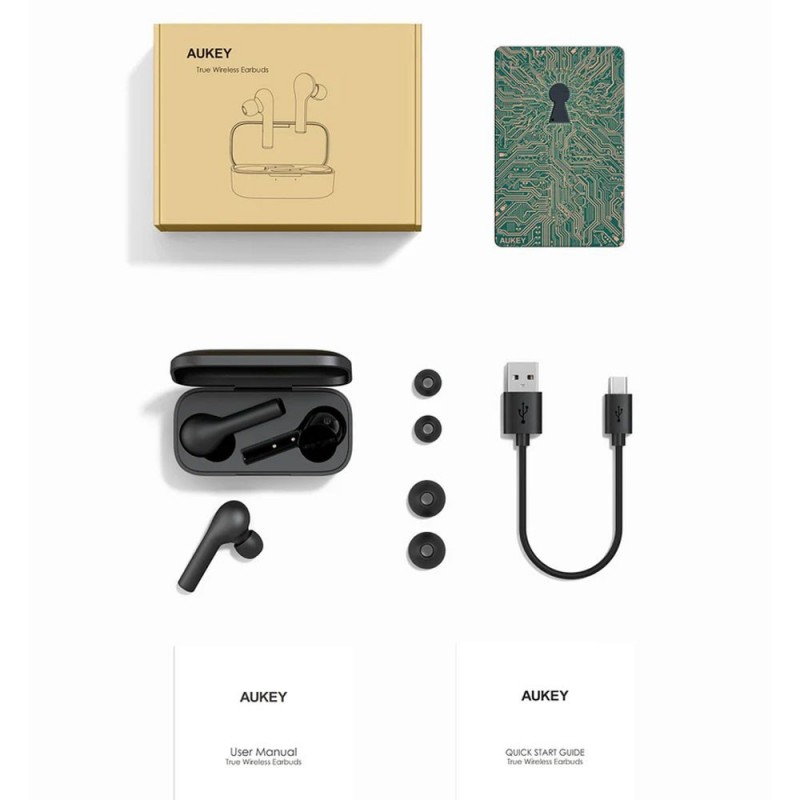 Aukey EP-T21 Auricolare Bluetooth Move Compact 2 True Wireless con Custodia di ricarica | Nero