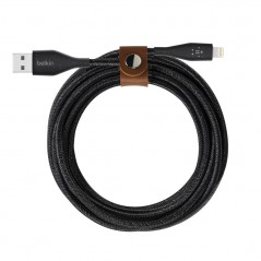 Belkin BOOST CHARGE DURATEK USB-A to Lightning Charging Cable + Strap | Black