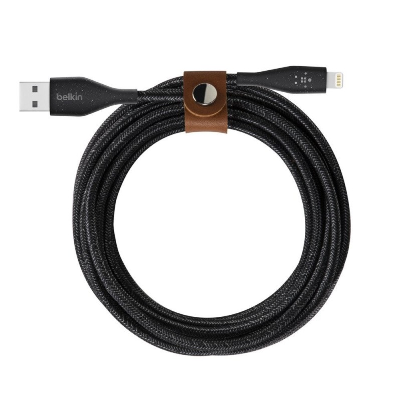 Belkin BOOST CHARGE DURATEK USB-A to Lightning Charging Cable + Strap | Black