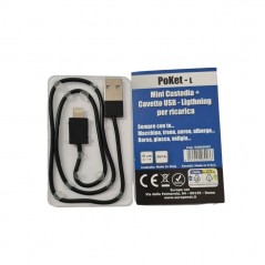 Discover BRAVO Cavetto di Ricarica POKET-L Mini Custodia + Cavetto USB - Ligthning 51cm details