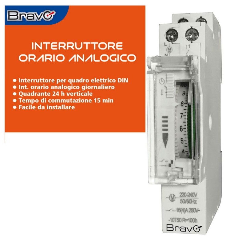 BRAVO Analog Time Switch for DIN Rail Panel | 24h Vertical BRAVO Analog Time Switch for DIN Rail Panel | 24h Vertical