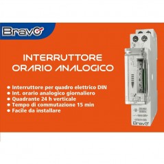 BRAVO Analog Time Switch for DIN Rail Panel | 24h Vertical