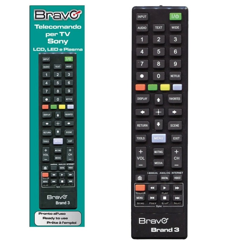 Bravo BRAND 3 Replacement Remote Control for SONY TVs