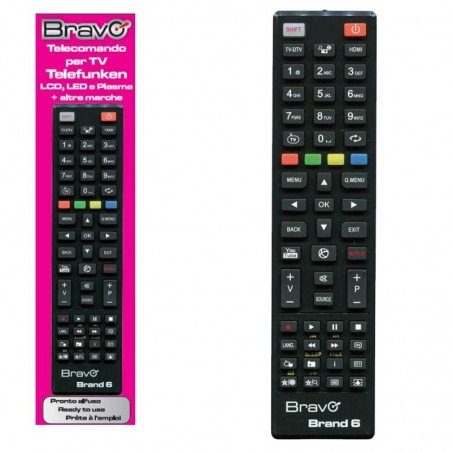 Immagine prodotto Bravo Telecomando di Ricambio BRAND 6 Per Televisori TV TELEFUNKEN - HITACHI - VESTEL ed altri