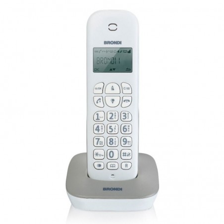 Foto di BRONDI GALA Telefono Cordless Funzione ECO DECT Schermo Grande Sveglia | Bianco - Brondi