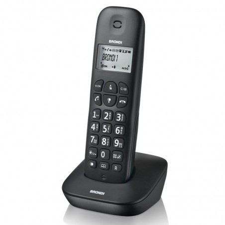 Discover BRONDI GALA Telefono Cordless Funzione ECO DECT Schermo Grande Sveglia | Nero details