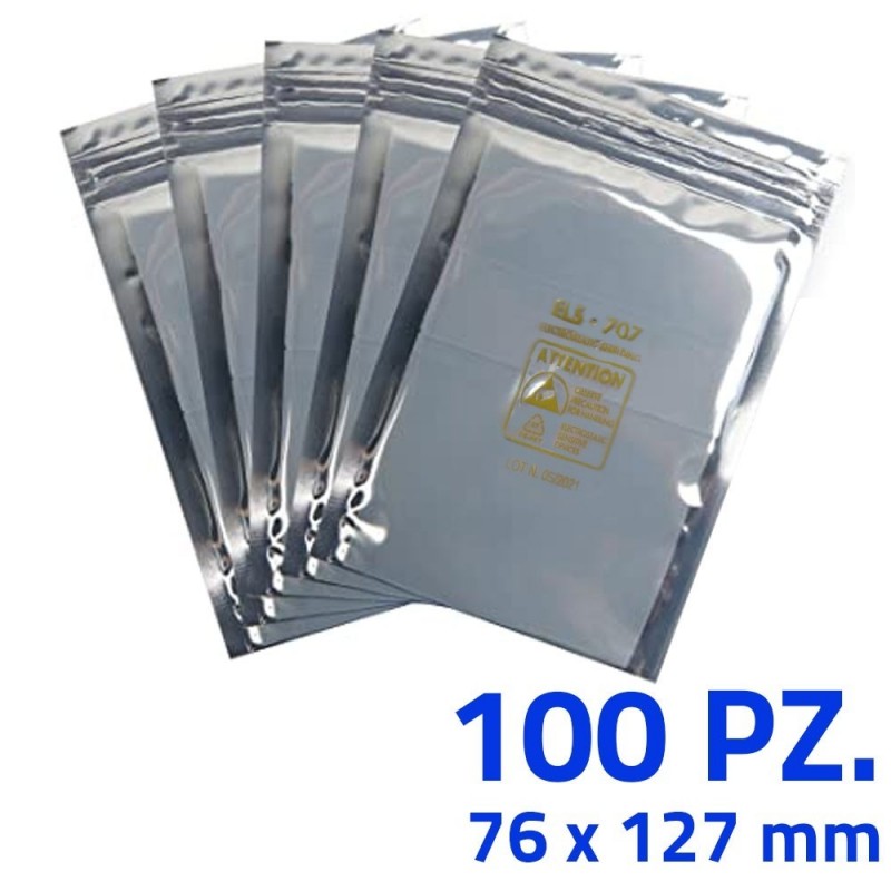  ESD Antistatic Ziplock Bags 76 x 127 mm | 100-Pack