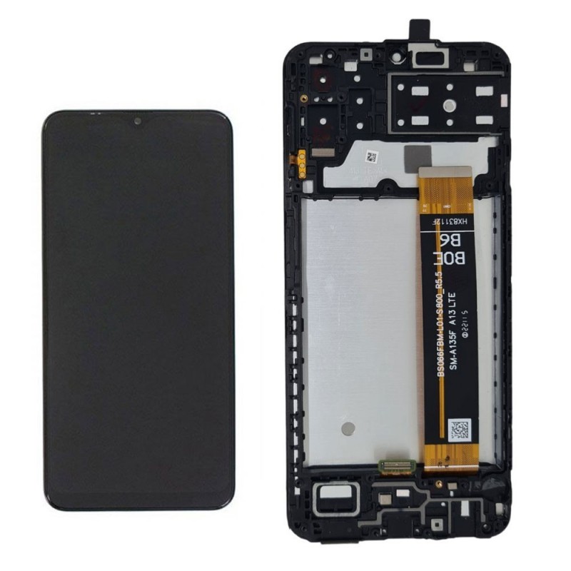 LCD Display + Frame For Samsung Galaxy A13 4G SM-A135 | FLAT BLACK BOE-B6 SM-A135F R5.5