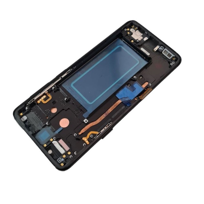 Display LCD ORIGINALE RIGENERATO + Frame Per Samsung Galaxy S9 SM-G960 | Nero