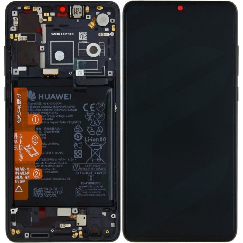 Huawei Service Pack Original LCD Display + Frame and Battery for P30 ELE-L29, ELE-L09, ELE-L04 | Black | NEW CODE