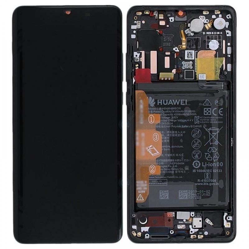 Huawei SERVICE PACK Display LCD ORIGINALE + Frame e Batteria P30 Pro 2019 VOG-L29 | Aurora Black Nero