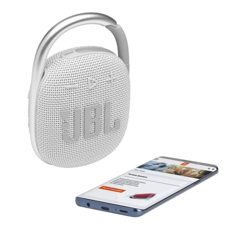 JBL CLIP 4 Bluetooth Speaker Portable Case Waterproof and Dustproof IP67 | White JBL CLIP 4 Bluetooth Speaker Portable Case Waterproof and Dustproof IP67 | White
