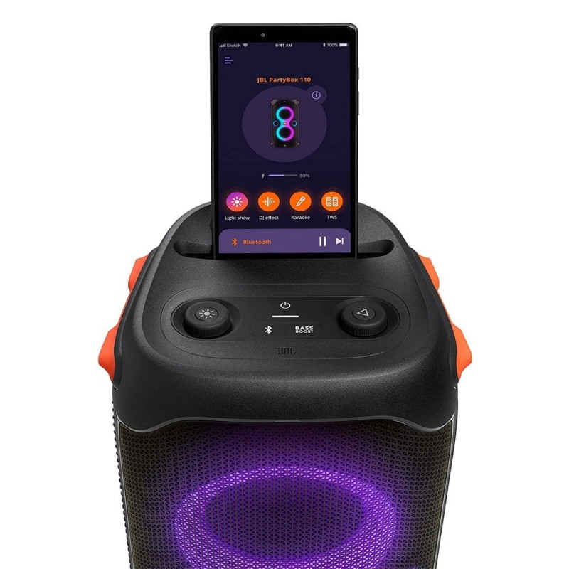  JBL PARTYBOX 110 Portable Bluetooth Speaker with Light Effects and IPX4 Waterproof Speaker Box