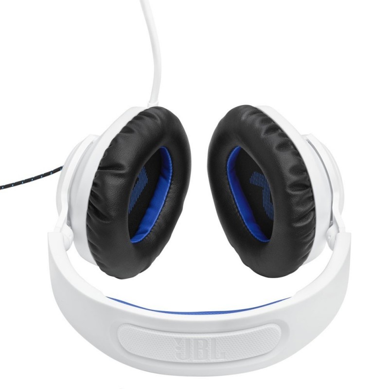 JBL QUANTUM 100P Over-Ear Gaming Headphones With White/Blue Wire JBL QUANTUM 100P Over-Ear Gaming Headphones With White/Blue Wire