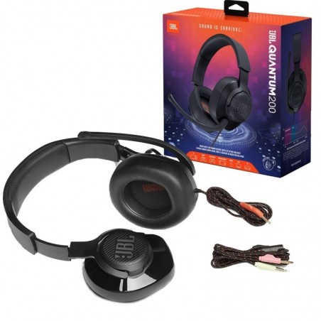 Discover JBL QUANTUM 200 Over-Ear Gaming Headphone With Black Wire details