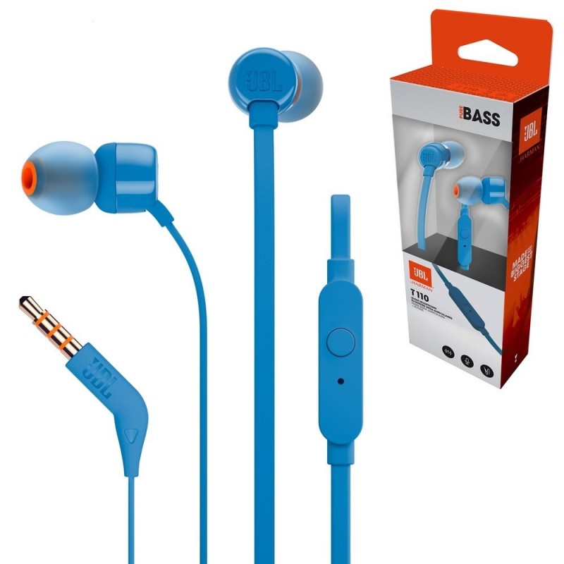 JBL T110 Wired On-Ear Headphones with Remote and Microphone | Blue