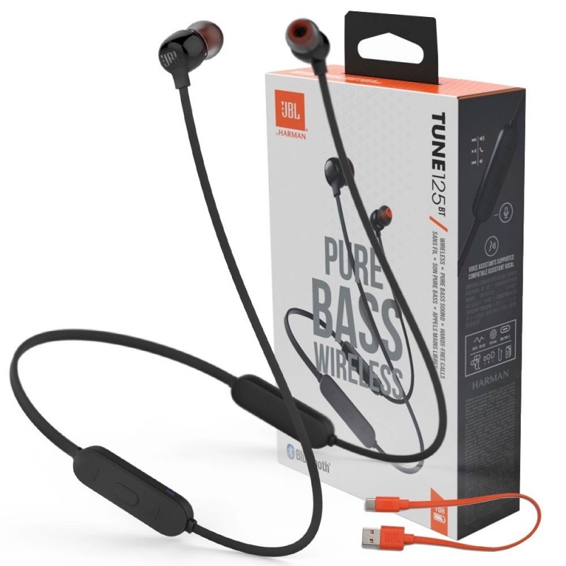  JBL Tune 125 T125BT Wireless Bluetooth In-Ear Headphones | Black