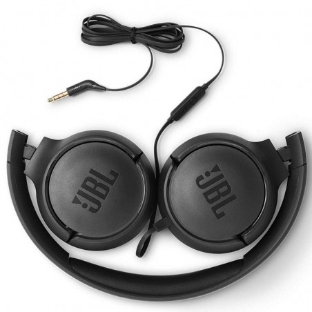 JBL Tune 500 T500 Wired On-Ear Headphones with 3.5" Jack, Controls, and Microphone | Black