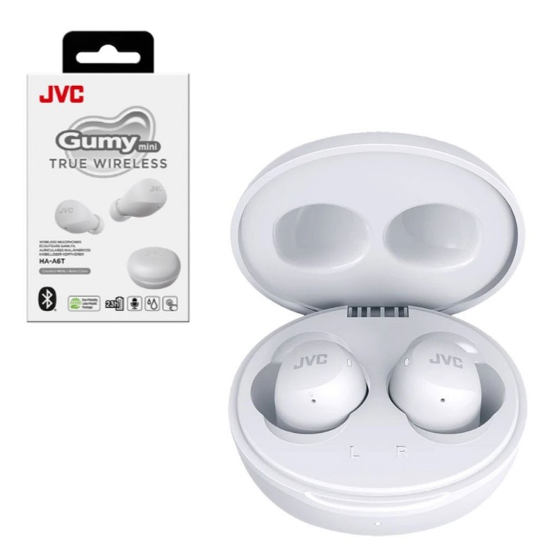 JVC HA-A6T-W-U Cuffie Intrauricolari Bluetooth True Wireless Auricolare Gumy Mini Bianco