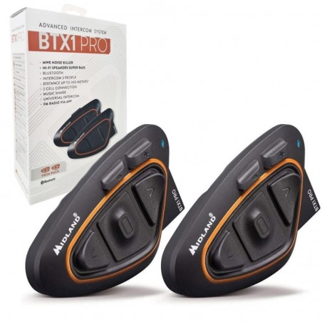 Photo of MIDLAND BTX1 PRO Double Intercom Motorcycle Bluetooth Helmet Headset Twin Pack ED. 2022 - MIDLAND