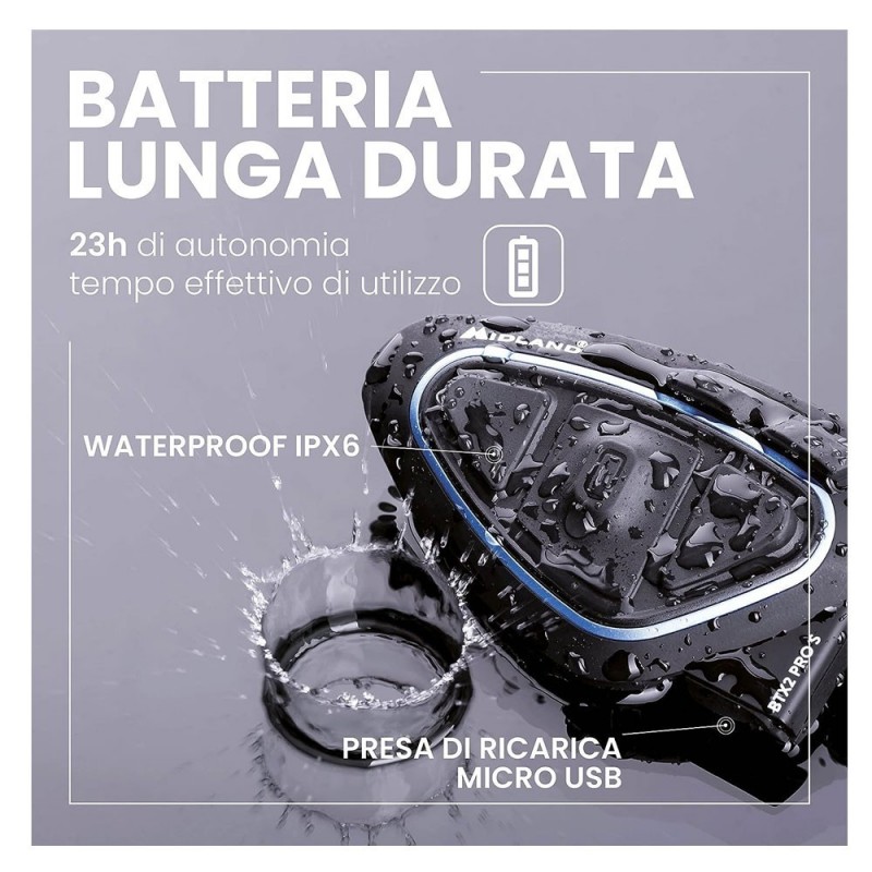 MIDLAND BTX2 PRO S Single Motorcycle Bluetooth Intercom Helmet Headset Single Pack MIDLAND BTX2 PRO S Single Motorcycle Bluetooth Intercom Helmet Headset Single Pack