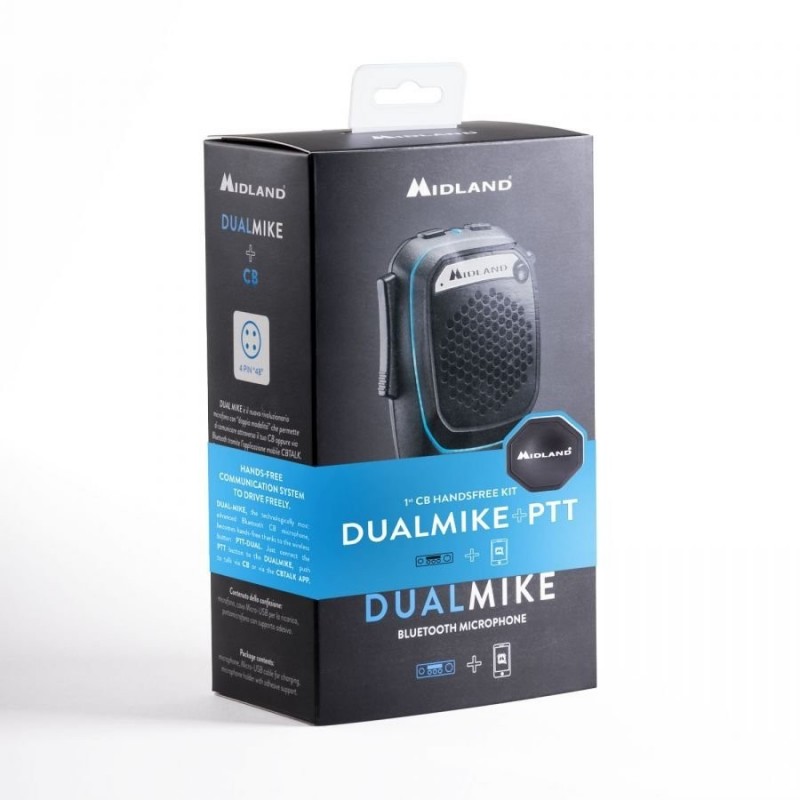 MIDLAND DUAL MIKE CB Handsfree Kit Versione 4PIN 48/68 con Microfono PTT