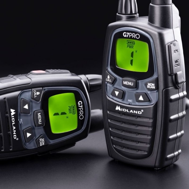 MIDLAND G7 PRO TWIN PACK PORTABLE RADIO WALKIE TALKIE LPD/PMR