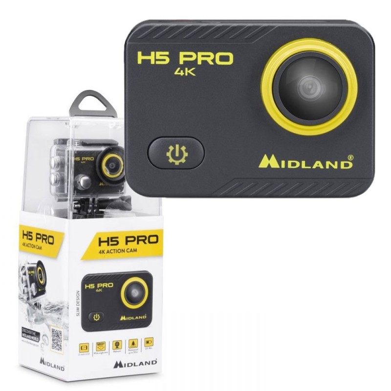 MIDLAND H5 PRO ACTION CAM 4K WI-FI Video Camera with 30MT Waterproof Case Accessories Included MIDLAND H5 PRO ACTION CAM 4K WI-FI Video Camera with 30MT Waterproof Case Accessories Included