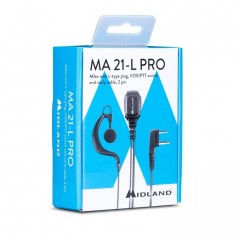 Buy MIDLAND MA21-L PRO Earphone Microphone With Vox / Ptt Selector Spiral Cable With 2 Pin Socket online