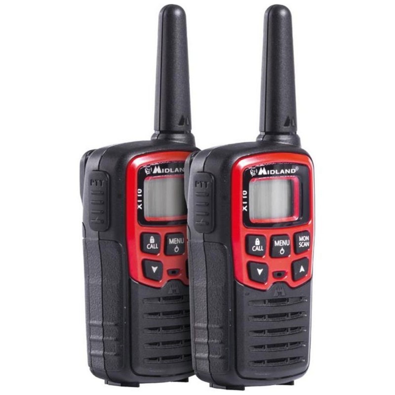 Midland XT10 Doppio Walkie Talkie Radio Ricetrasmettitori | Nero e Rosso Midland XT10 Doppio Walkie Talkie Radio Ricetrasmettitori | Nero e Rosso